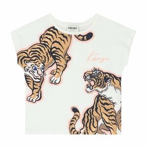 Kenzo Kids White Tee with Tiger Print